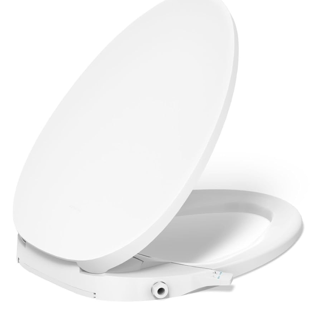 Kohler PureWash M300 Manual Elongated Bidet Toilet Seat, White Handle, Quiet-Close Lid Prevents Slamming, Toilet Bidet, Easy Installation with Quick-Release Hinges, Self-Cleaning Wand