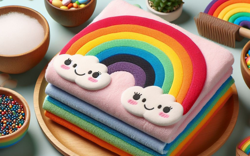 Rainbow hand towel