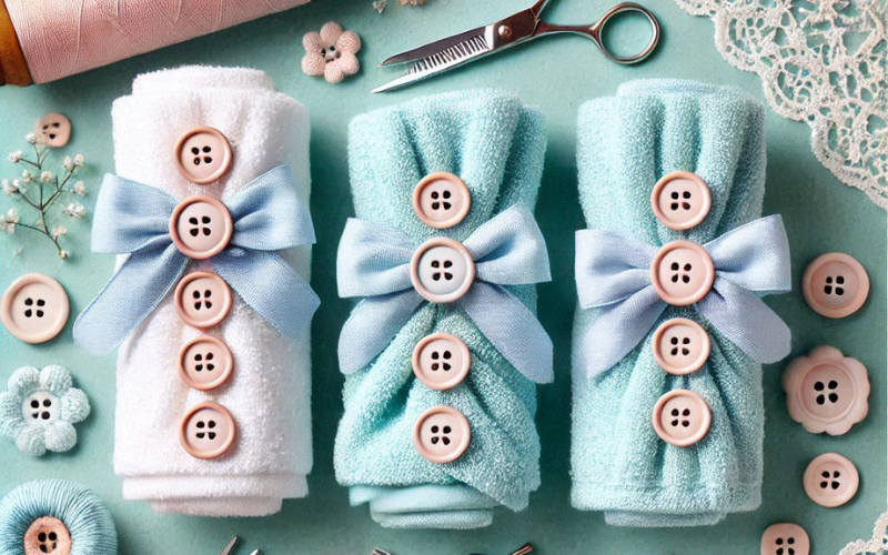Hair Towel Wrap with Button DIY
