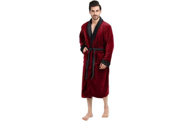 <strong>NY Threads Luxurious Men's Collar Fleece Bathrobe</strong>