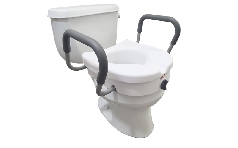 Carex E-Z Lock Raised Toilet Seat With Handles