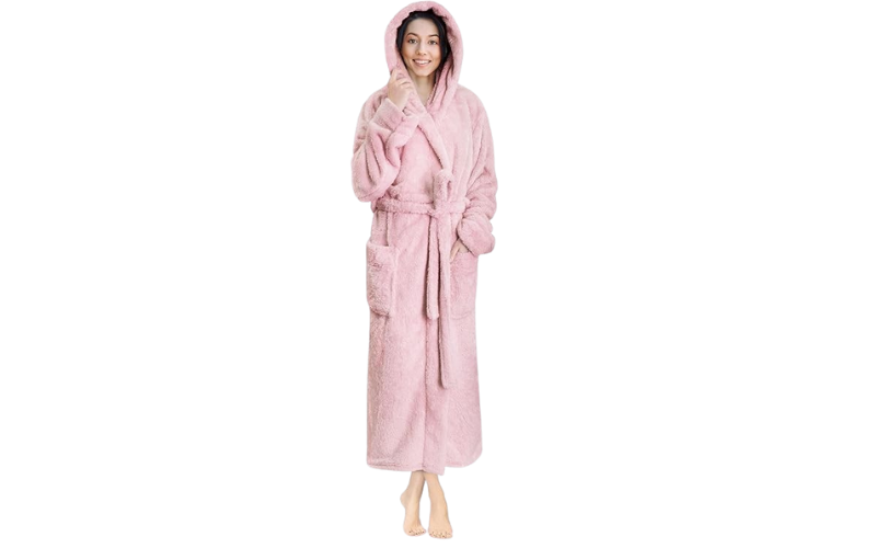 PAVILIA Women Hooded Plush Soft Robe