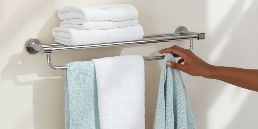 how to hang towels on a towel bar
