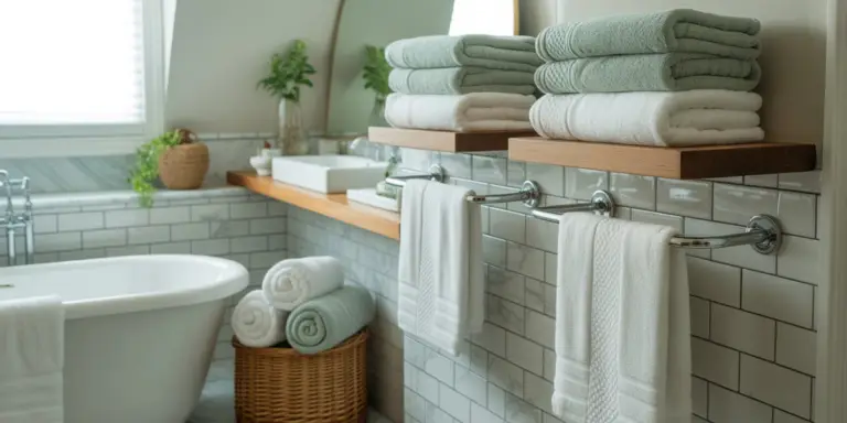 how to display towels in bathroom