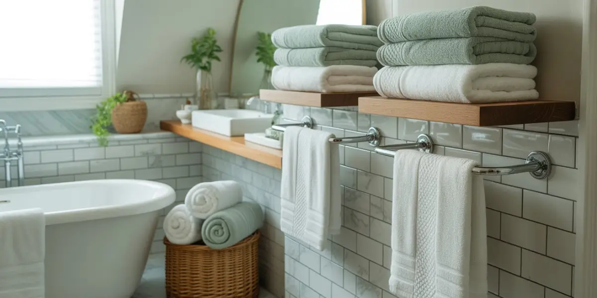 how to display towels in bathroom