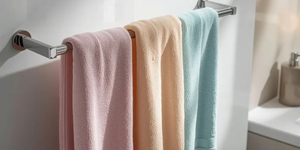 how to hang towels on a towel bar
