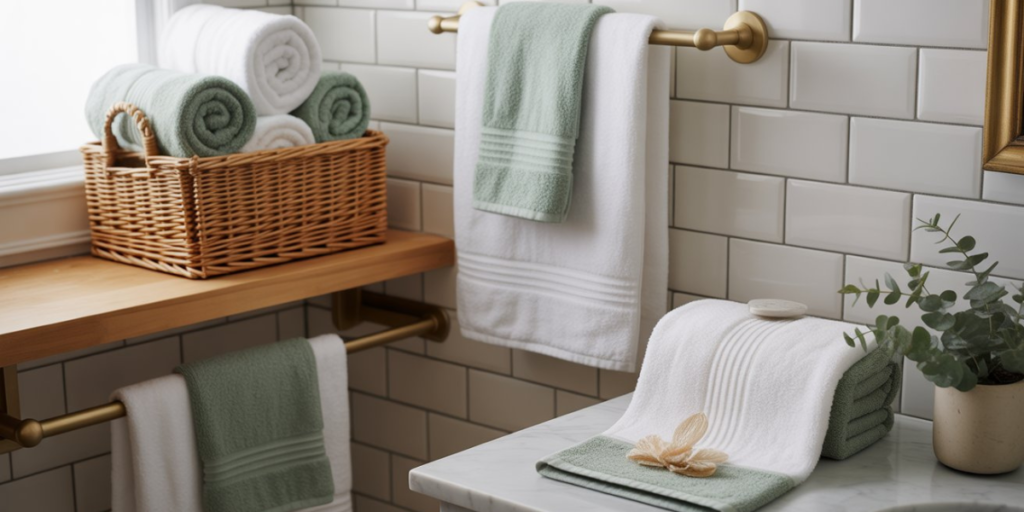how to display towels in bathroom