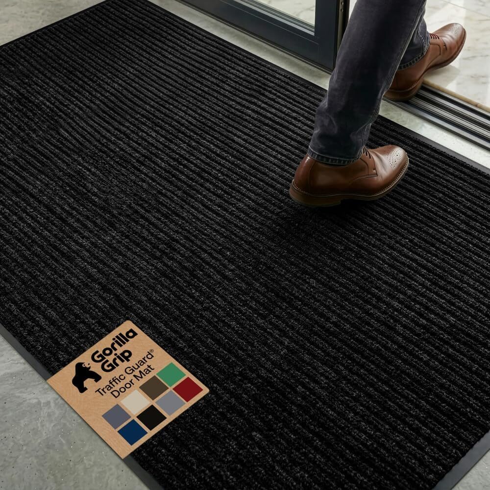 GORILLA GRIP Waterproof Traffic Guard Commercial Entrance Mat 72x48 Black
