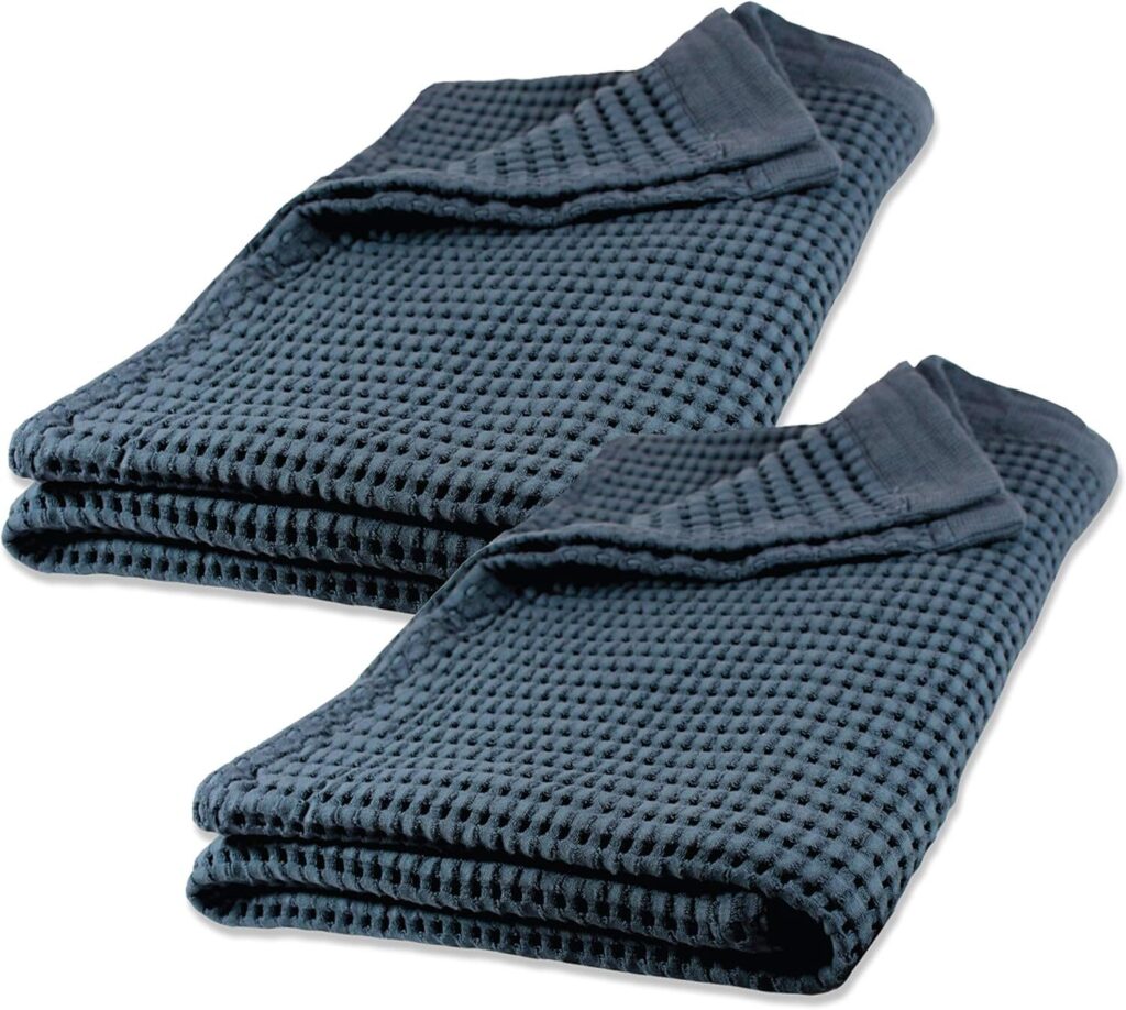 GILDEN TREE Waffle Bath Sheet 40x80 inches oversized quick dry towel midnight blue for tall adults
