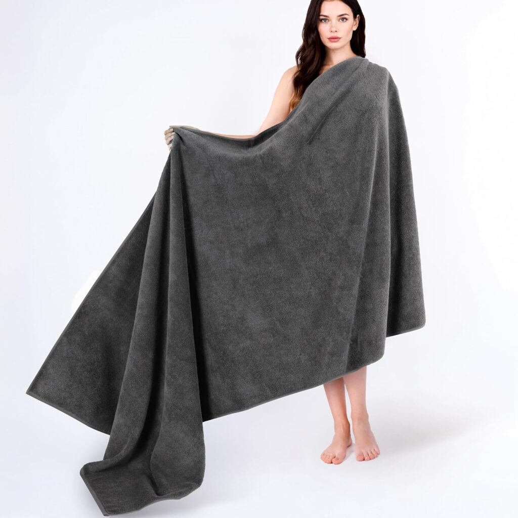 Cotton Paradise 100% Turkish cotton 40x80 oversized bath sheet dark gray 600 GSM hotel spa quality