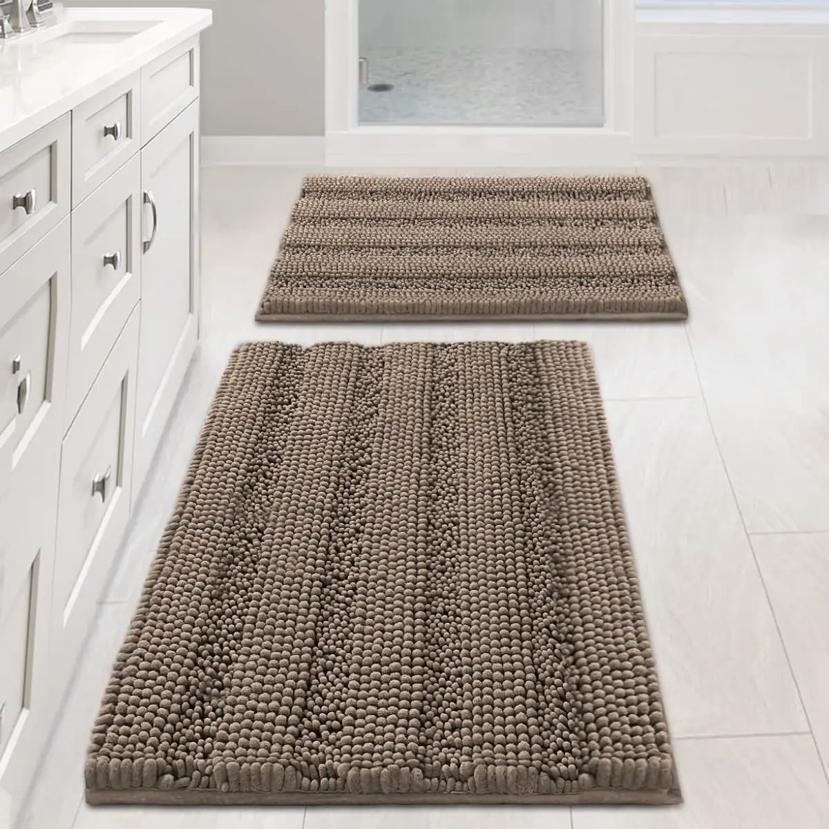 Striped Chenille 2-Piece Mat Set