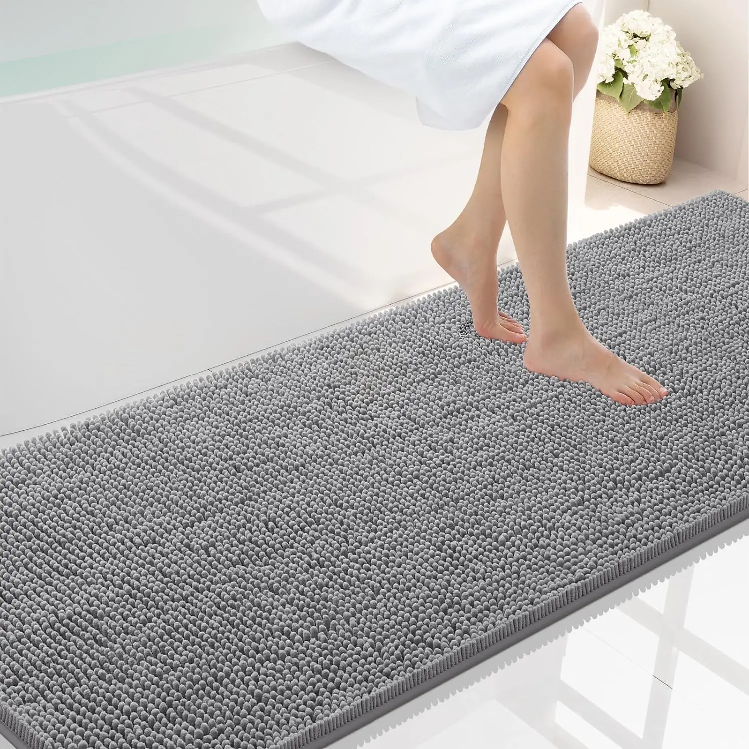 Smiry Grey Runner Bath Mat 70×24