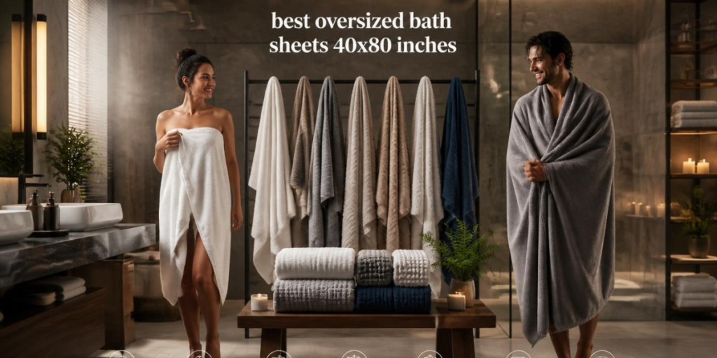 oversized bath sheets 40x80 inches for tall people USA