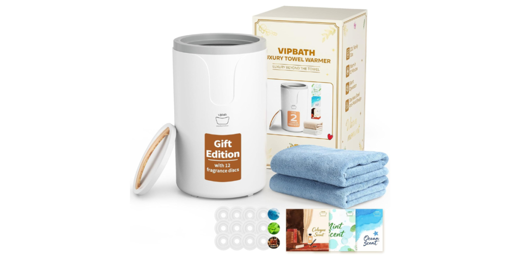 20L Dual Heat Luxury Towel Warmer with 12 Fragrance Discs — Best Premium Option with Safety Features